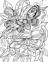 tropical leaves coloring Vector Image