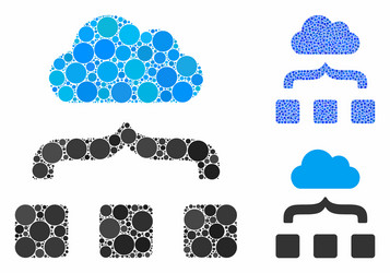 combine cloud composition icon round dots vector image