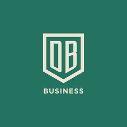 db initial logo monogram shield geometric shape vector image