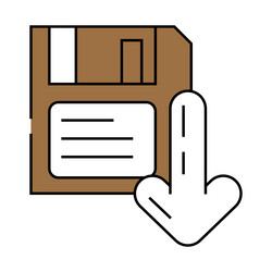 floppy disk saving loading data icon color vector image