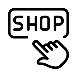pointer dragged on shop option in website vector image