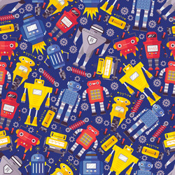 Robot & Cybernetic Pattern vector image