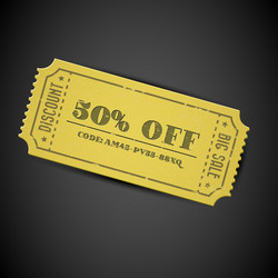 Yellow vintage sale coupon vector