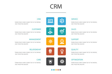 CRM Management & Relationship Icons Vector Image