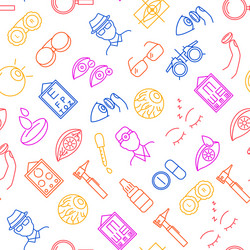 Optometry concept thin line seamless pattern vector