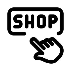 pointer dragged on shop option in website vector image