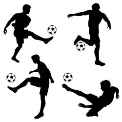 Soccer Player Silhouettes Vector Image