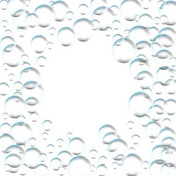 frame for processing of transparent bubbles vector image