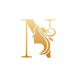 initial n face beauty logo design templates Vector Image