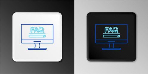 line computer monitor with text faq information vector image