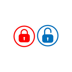 lock and unlock button design template padlock vector image