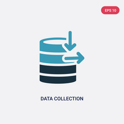 Two color data collection icon from user vector