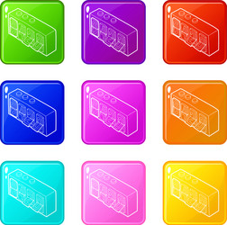 420 on analog flip clock icons set 9 color vector image