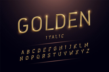 alphabet gold metallic and effect designs vector