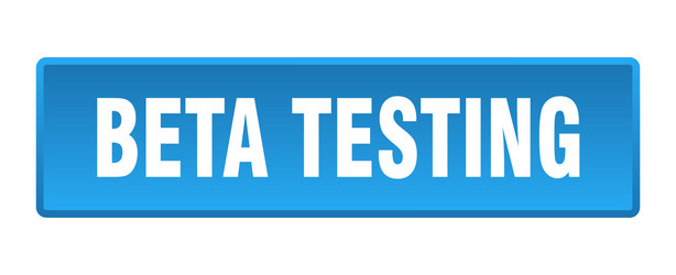 beta testing button square blue push vector image