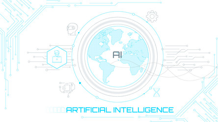 concept of artificial intelligence and global vector image