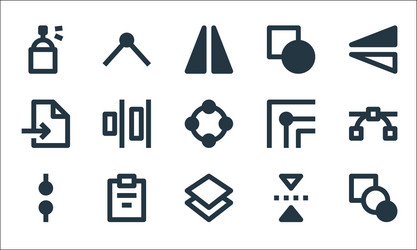 graphic design line icons linear set quality vector image