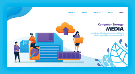 Landing page design computer storage media vector