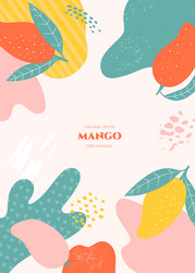 Doodle Mango Frame with Abstract Elements vector image
