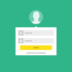 Modern login user interface design with form vector