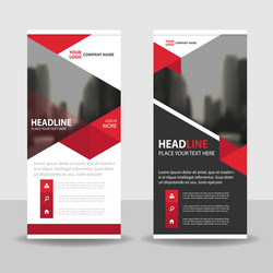 Red Geometric Roll Up Banner Vector Image