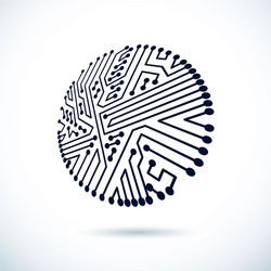 abstract computer circuit board circular vector image