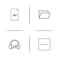 files and folders sign simple linear icons set vector image