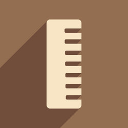 flat with shadow icon and mobile application comb vector image