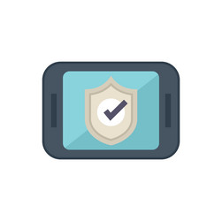 smartphone showing security shield with check mark vector image
