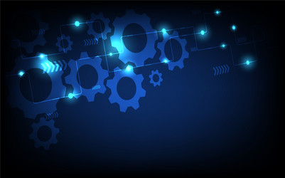 Cogs and gear wheel mechanisms hi-tech digital Vector Image
