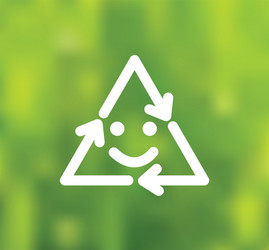 green smile recycling symbol on background vector