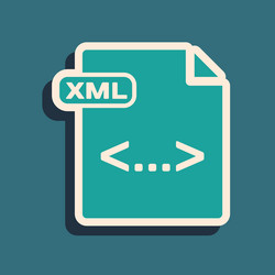 green xml file document download button icon vector