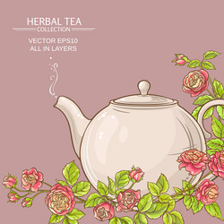 Rose tea on white background Royalty Free Vector Image