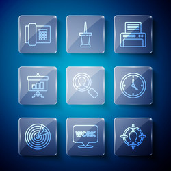 set line target sport location with text work vector image