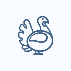 Turkey sketch icon vector