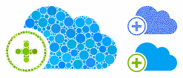 add cloud composition icon circle dots vector image
