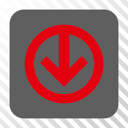 direction down rounded square button vector image