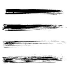 Ink brush strokes set vector