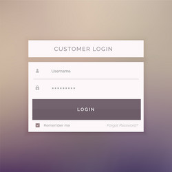 minimal login form template design for website vector image