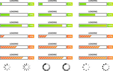 collection of loading bar for web pages vector image
