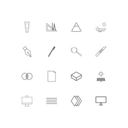 creative process and design linear thin icons set vector image