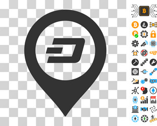 Dash map pointer icon with bonus vector