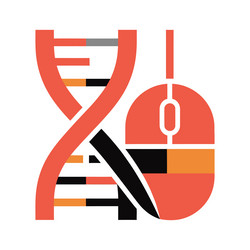 dna strand and computer mouse icon representing vector image