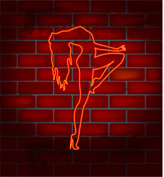 Neon Striptease Girl Vector Image