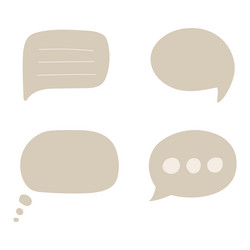 speech bubbles in simple flat style set of empty vector image