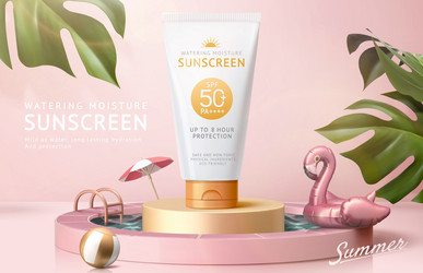 sunscreen ad template Vector Image