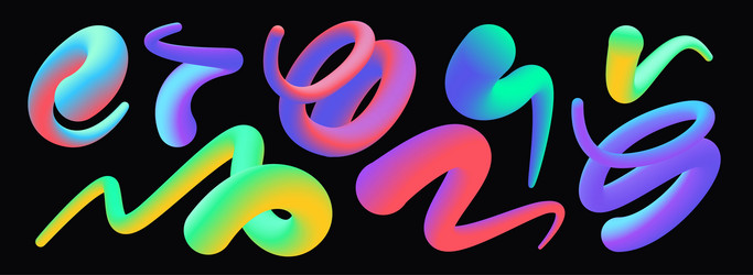 wavy curly shape with colorful gradient modern 3d vector image