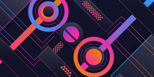 abstract rounded and line in gradient futuristic vector image
