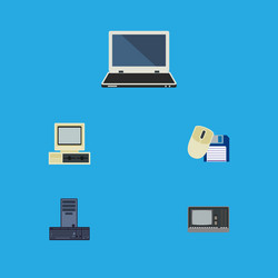 Flat icon computer set of mouse vector