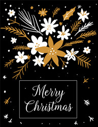 happy new year greeting card with hand drawn Vector Image